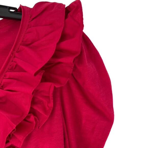 Anthropologie Ruffle Lace Collar V-Neck Pink Long Sleeve Top NWTs size XS - Picture 5 of 11